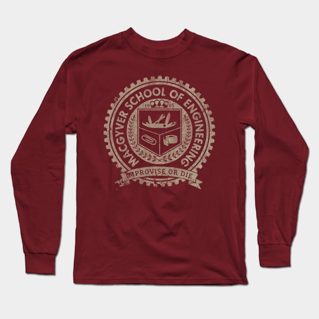 VINTAGE -  MacGyver School of Engineering Long Sleeve T-Shirt by jandamuda99